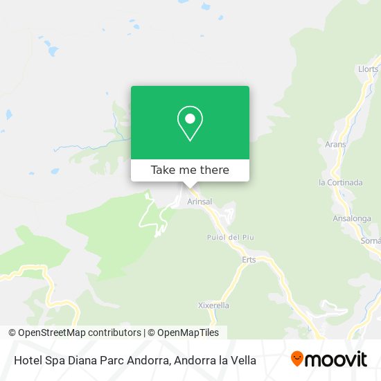 Hotel Spa Diana Parc Andorra map