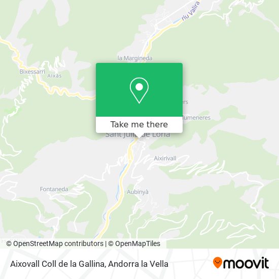 Aixovall Coll de la Gallina map