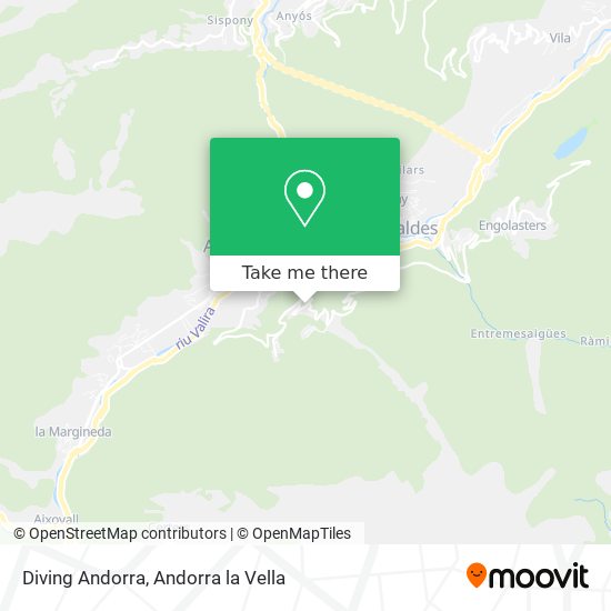Diving Andorra map