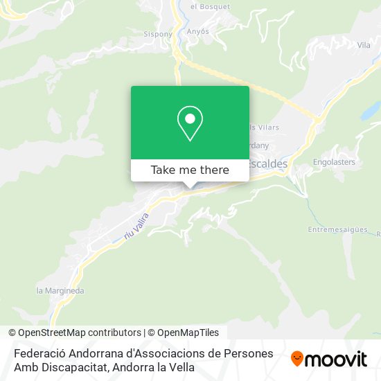 Mapa Federació Andorrana d'Associacions de Persones Amb Discapacitat