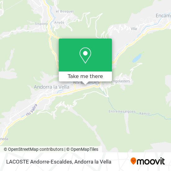 LACOSTE Andorre-Escaldes map