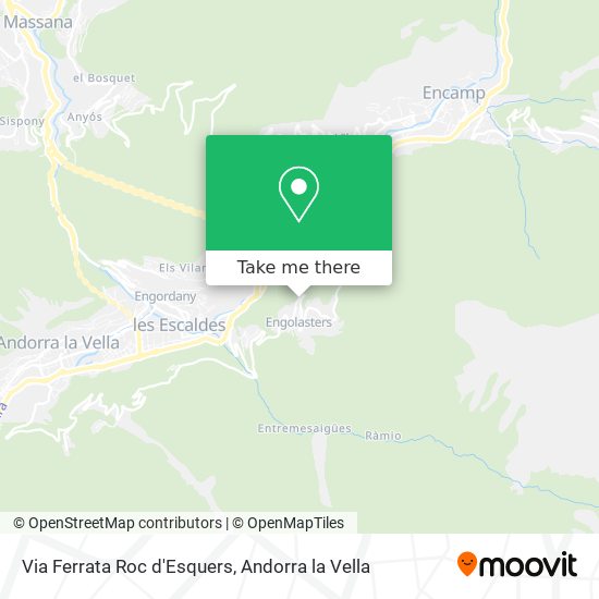 Via Ferrata Roc d'Esquers map