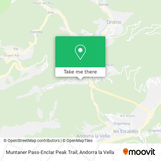 Mapa Muntaner Pass-Enclar Peak Trail