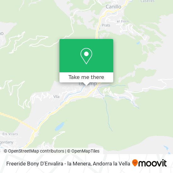 Freeride Bony D'Envalira - la Menera map