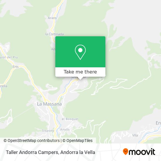 Mapa Taller Andorra Campers