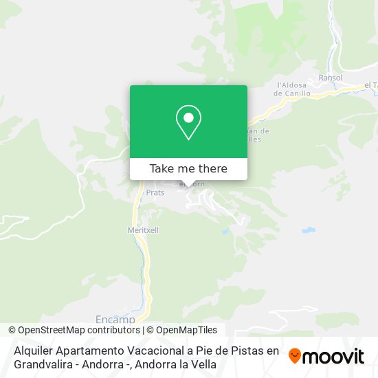 Mapa Alquiler Apartamento Vacacional a Pie de Pistas en Grandvalira - Andorra -