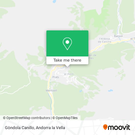 Gòndola Canillo map