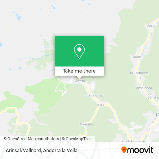 Arinsal/Vallnord map