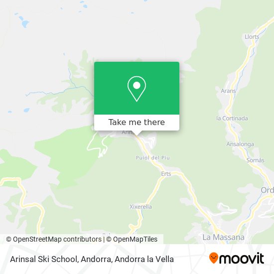 Mapa Arinsal Ski School, Andorra