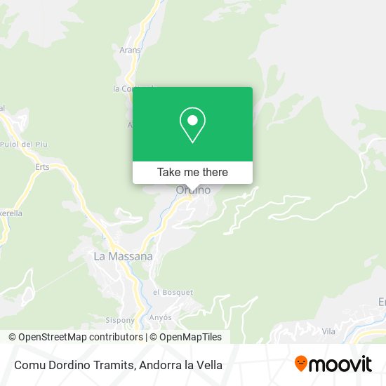 Comu Dordino Tramits map