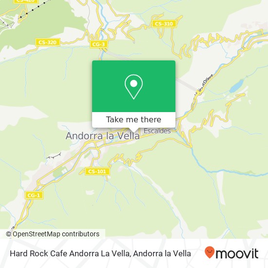 Mapa Hard Rock Cafe Andorra La Vella