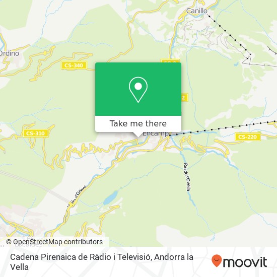 Cadena Pirenaica de Ràdio i Televisió map