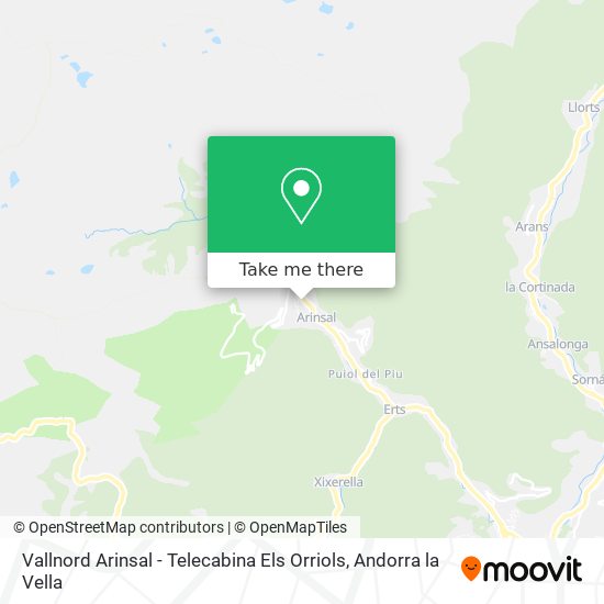 Vallnord Arinsal - Telecabina Els Orriols map