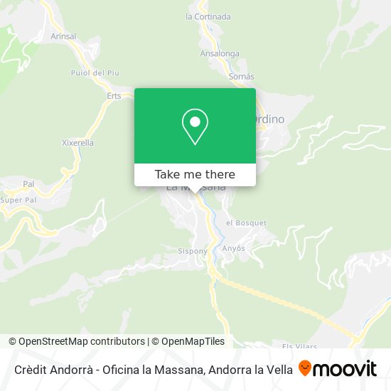 Mapa Crèdit Andorrà - Oficina la Massana