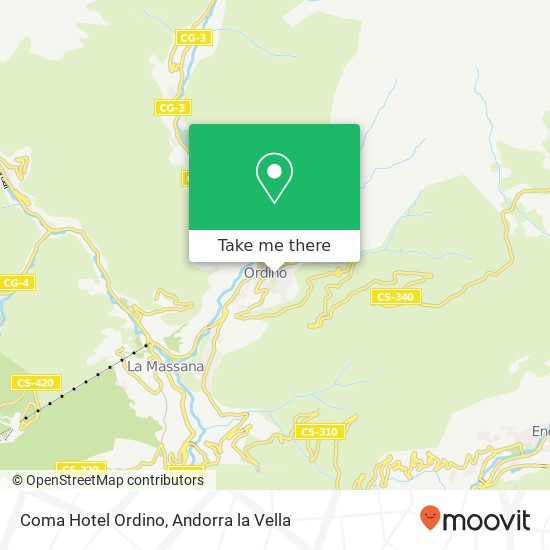 Mapa Coma Hotel Ordino