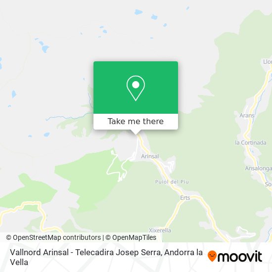 Vallnord Arinsal - Telecadira Josep Serra map