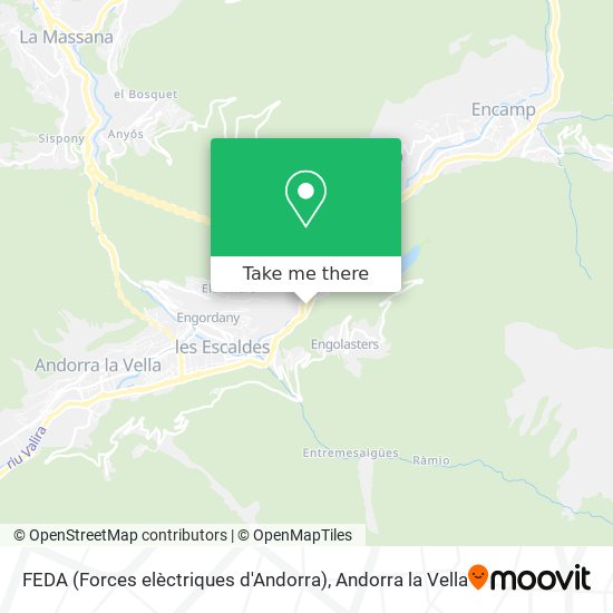 Mapa FEDA (Forces elèctriques d'Andorra)