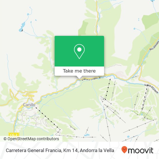 Mapa Carretera General Francia, Km 14