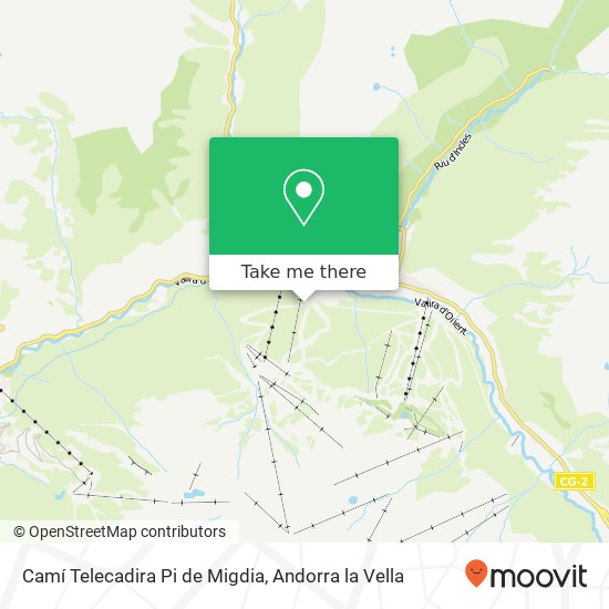 Camí Telecadira Pi de Migdia map