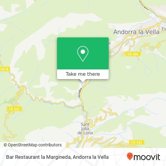 Mapa Bar Restaurant la Margineda, AD600 Sant Julià de Lòria