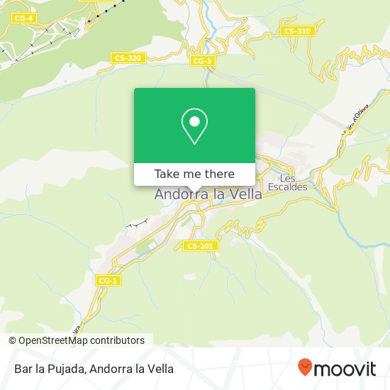 Mapa Bar la Pujada, Carrer Ciutat de Valls, 8 AD500 Andorra la Vella