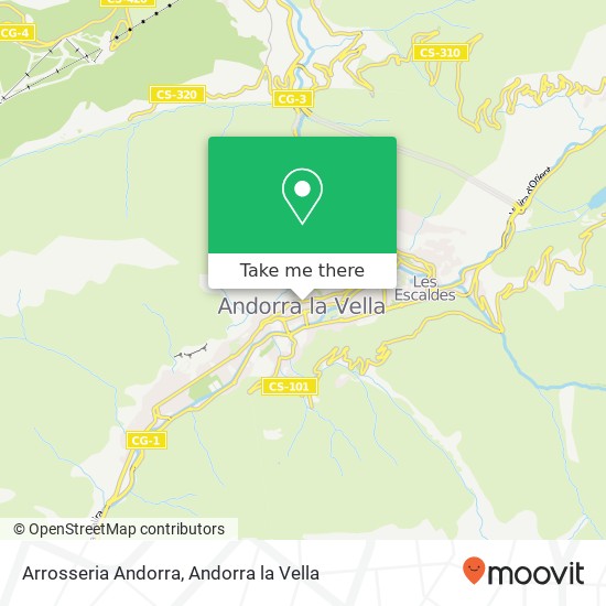 Mapa Arrosseria Andorra, Plaça del Poble AD500 Andorra la Vella