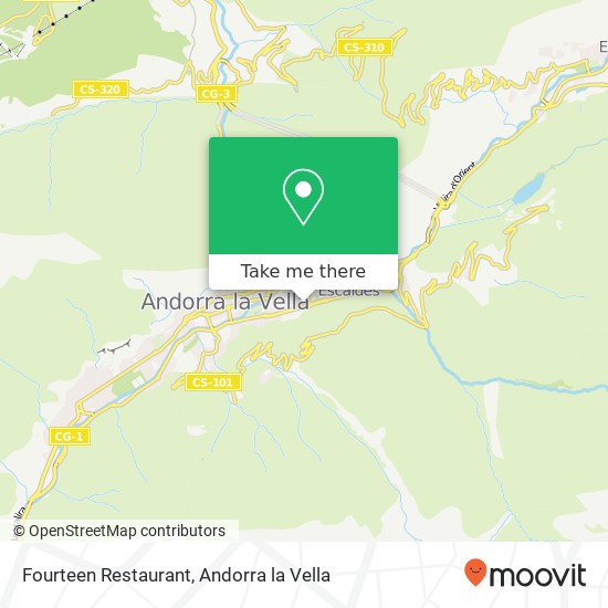 Mapa Fourteen Restaurant, AD500 Andorra la Vella