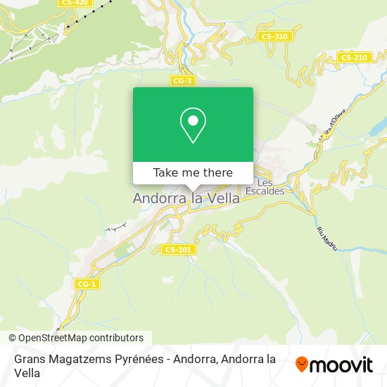 Mapa Grans Magatzems Pyrénées - Andorra