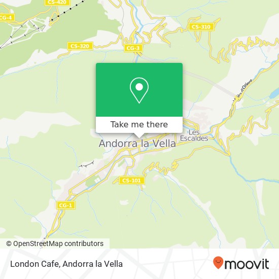 Mapa London Cafe, Cap del Carrer AD500 Andorra la Vella