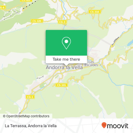 Mapa La Terrassa, Plaça Rebés AD500 Andorra la Vella