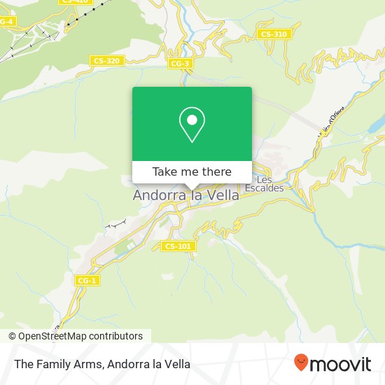 Mapa The Family Arms, Plaça Rebés AD500 Andorra la Vella