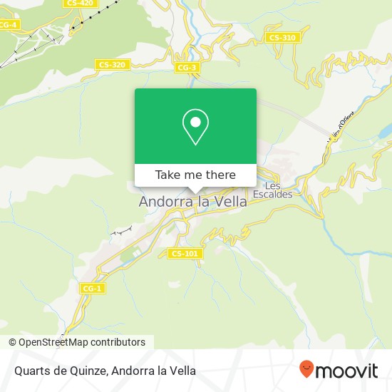 Mapa Quarts de Quinze, Cap del Carrer AD500 Andorra la Vella