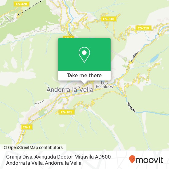 Mapa Granja Diva, Avinguda Doctor Mitjavila AD500 Andorra la Vella