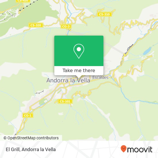 Mapa El Grill, Carrer Prat de la Creu AD500 Andorra la Vella