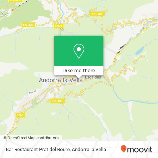 Mapa Bar Restaurant Prat del Roure, Carrer Sant Salvador AD500 Andorra la Vella