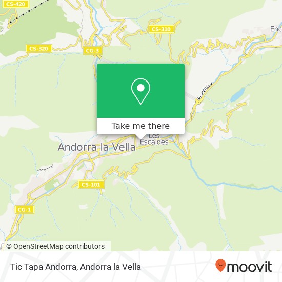 Mapa Tic Tapa Andorra, AD700 Escaldes-Engordany