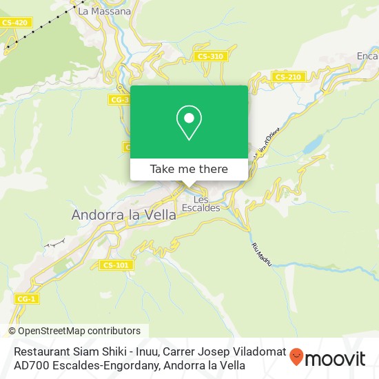 Restaurant Siam Shiki - Inuu, Carrer Josep Viladomat AD700 Escaldes-Engordany map