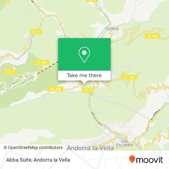 Mapa Abba Suite, Camí dels Brecals AD400 La Massana