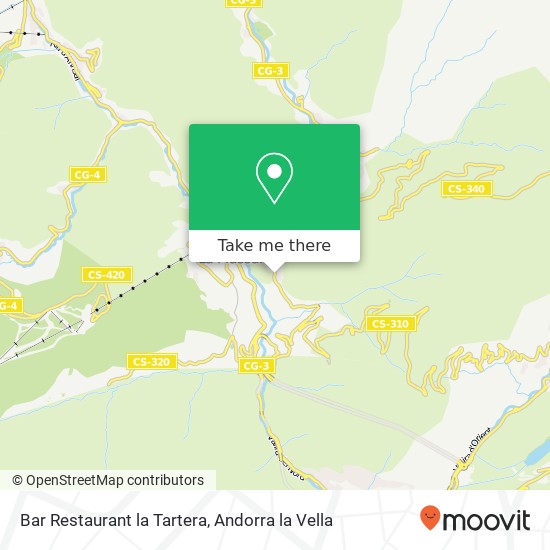 Bar Restaurant la Tartera, Carretera de l'Aldosa AD400 La Massana map