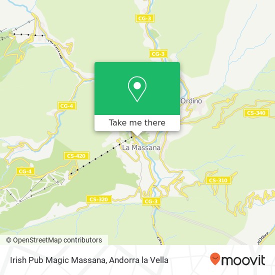 Mapa Irish Pub Magic Massana, Avinguda El Traves AD400 La Massana