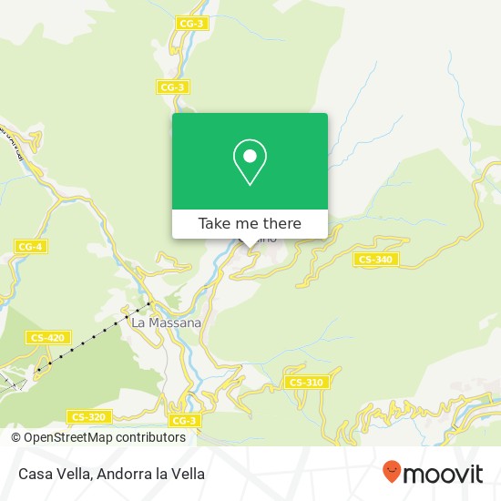 Mapa Casa Vella, Carretera del Coll d'Ordino AD300 Ordino