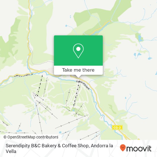 Mapa Serendipity B&C Bakery & Coffee Shop, CG2 AD100 Canillo