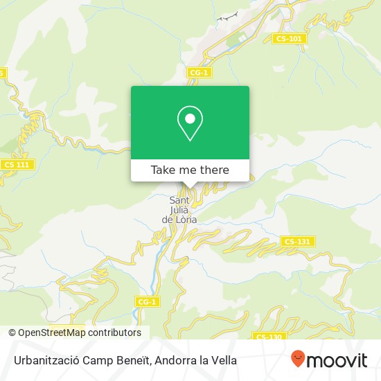 Mapa Urbanització Camp Beneït