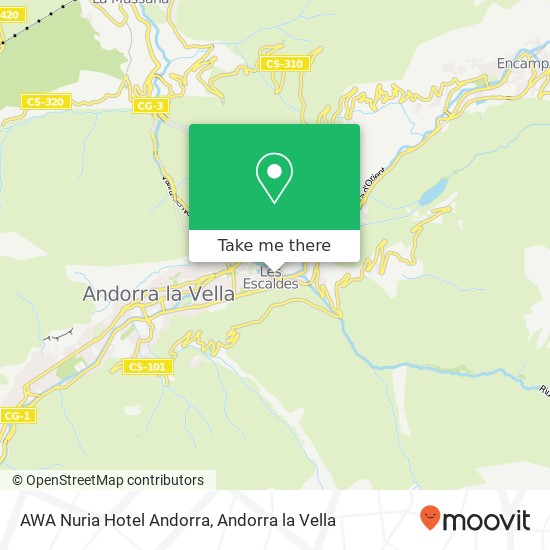 Mapa AWA Nuria Hotel Andorra