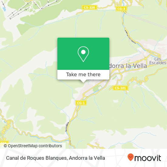 Mapa Canal de Roques Blanques