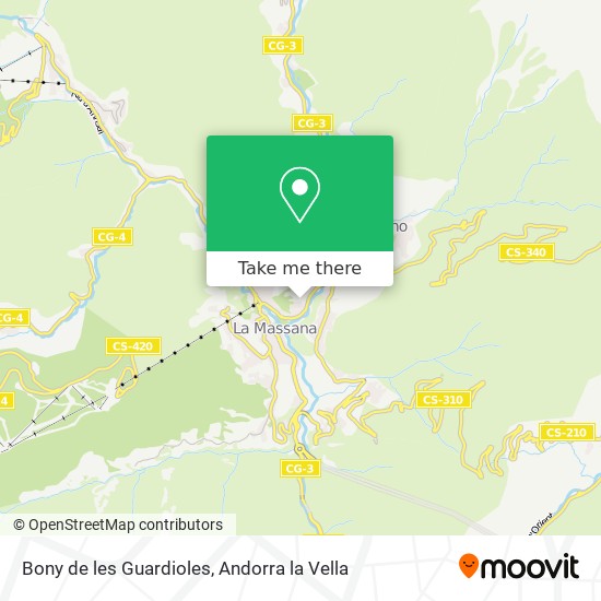 Bony de les Guardioles map