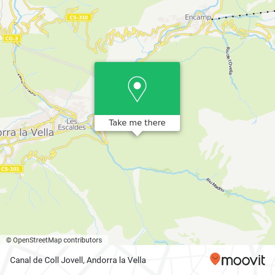 Canal de Coll Jovell map