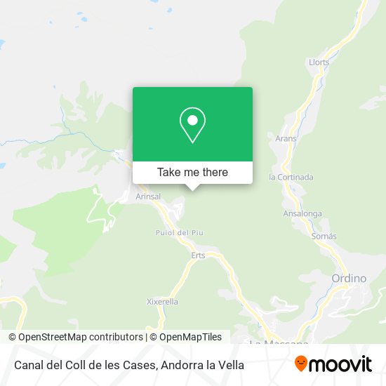 Canal del Coll de les Cases map