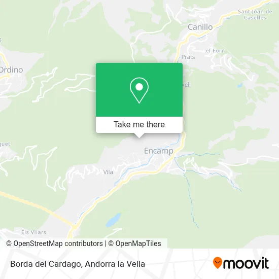Borda del Cardago map