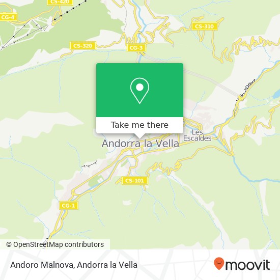 Mapa Andoro Malnova